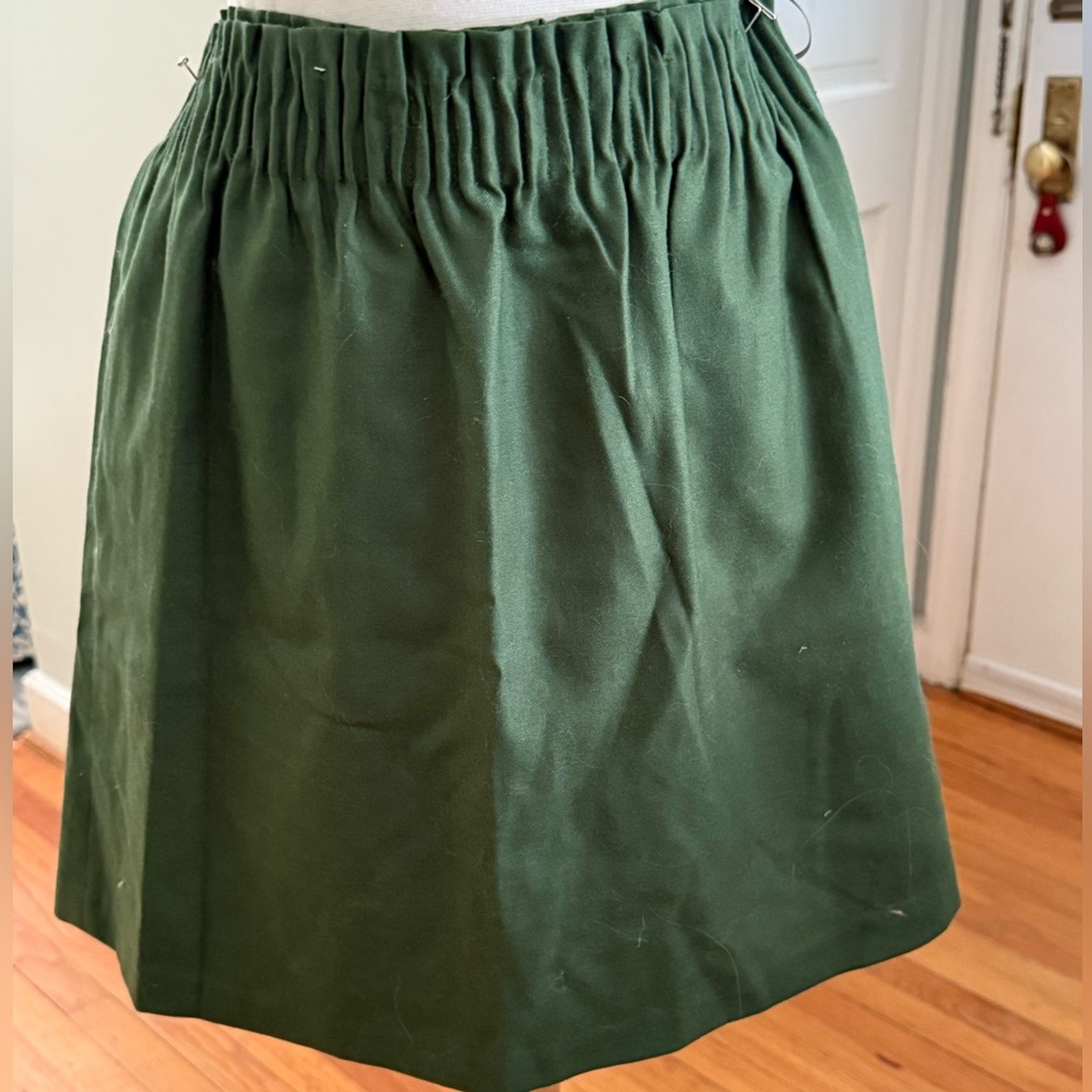 J. Crew Forest Green A-Line Skirt - Picture 1 of 4